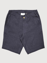 Shorts Regular Linen Man Ink Blue | Mazine