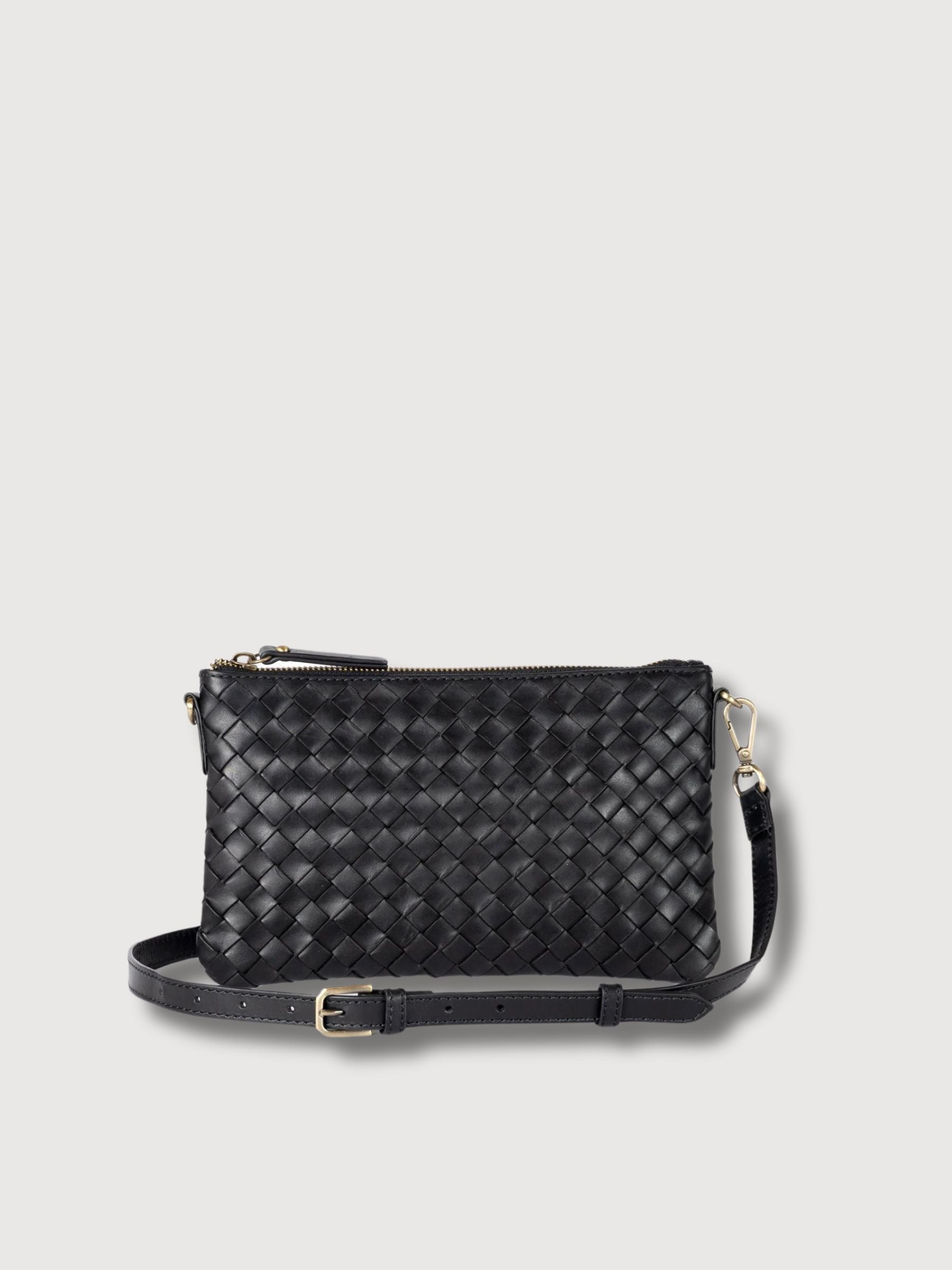 Sacca in pelle tessuta nera lexi | O My Bag