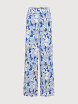 Trouser WideLeg Print Bloom Lapis Lyocell | LANIUS