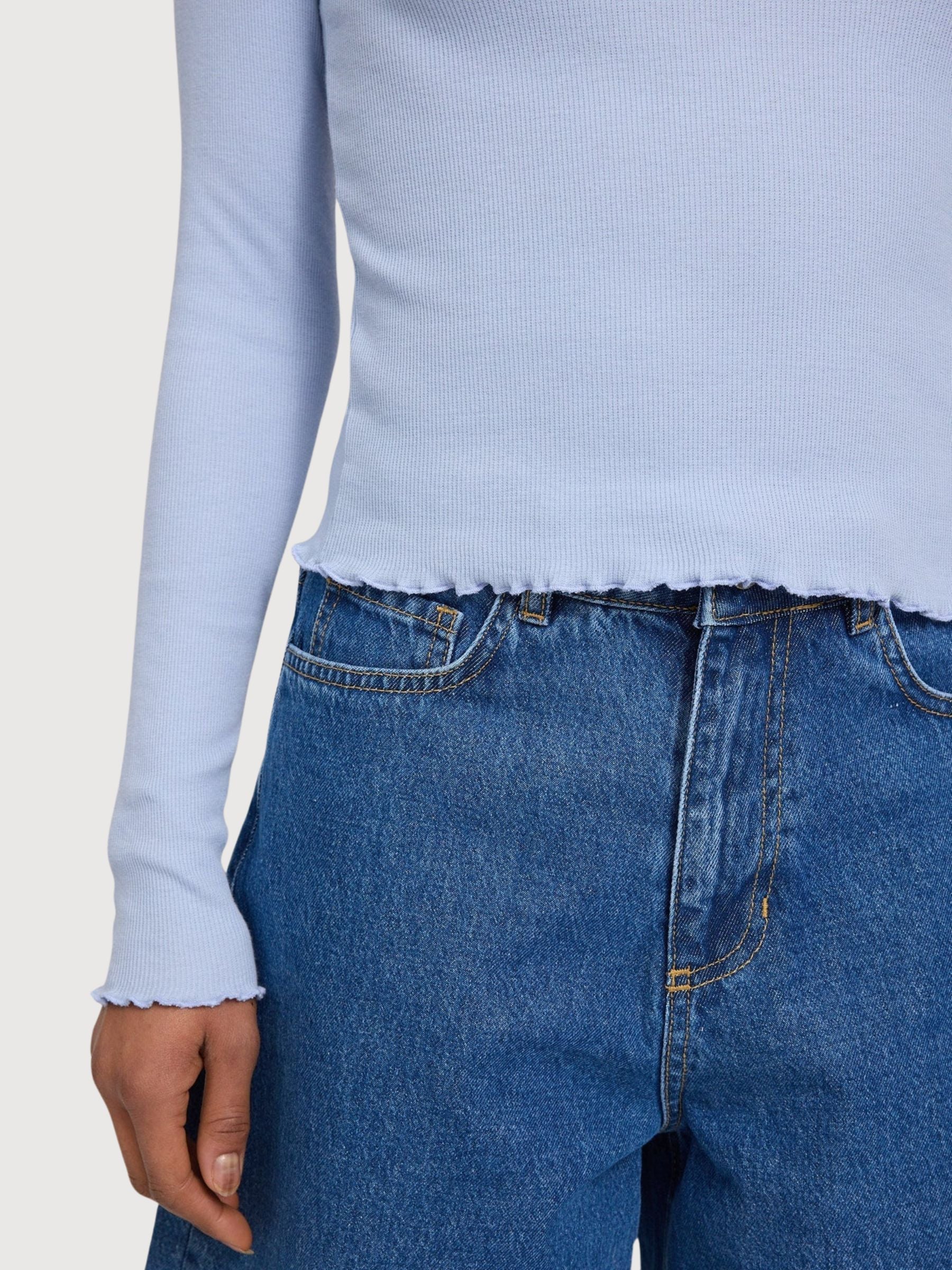 Longsleeve Babylock Hems Woman Cloud Blue | Mazine