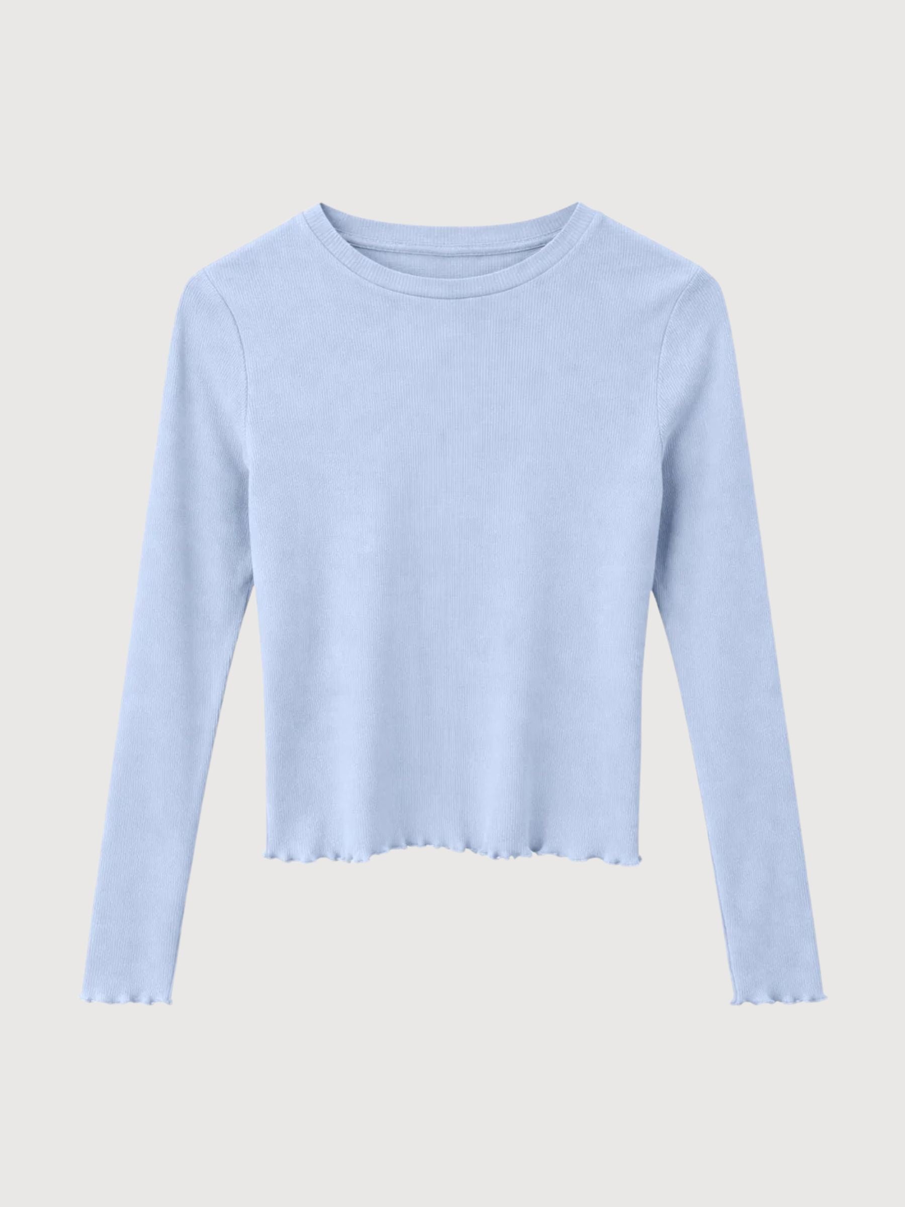 Longsleeve Babylock Hems Woman Cloud Blue | Mazine