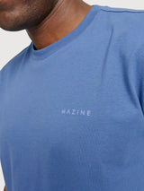 T-Shirt mit Rückendruck in Blau-Indigo/Palm Cotton | Mazine