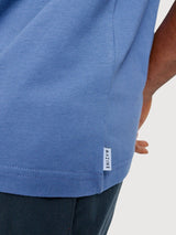 T-Shirt mit Rückendruck in Blau-Indigo/Palm Cotton | Mazine