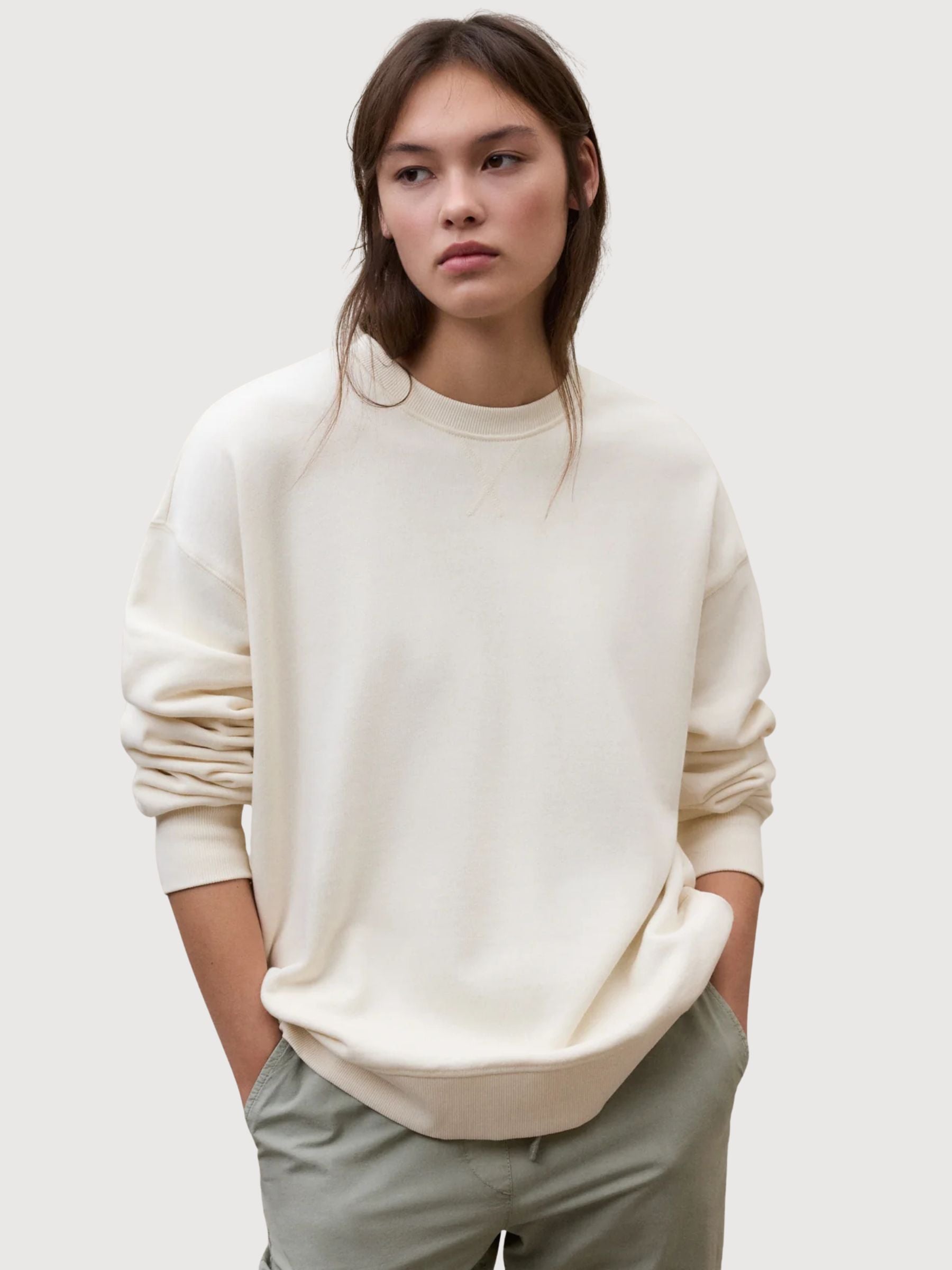 Sweatshirt Storm Damen Ecru Baumwolle | Ecoalf