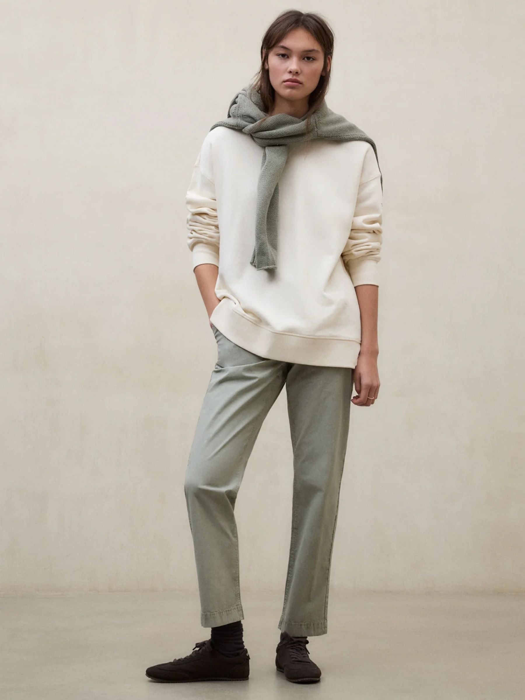 Sweatshirt Storm Damen Ecru Baumwolle | Ecoalf