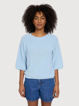 Pullover Half Sleeve Knit Woman Dream Blue | Mazine