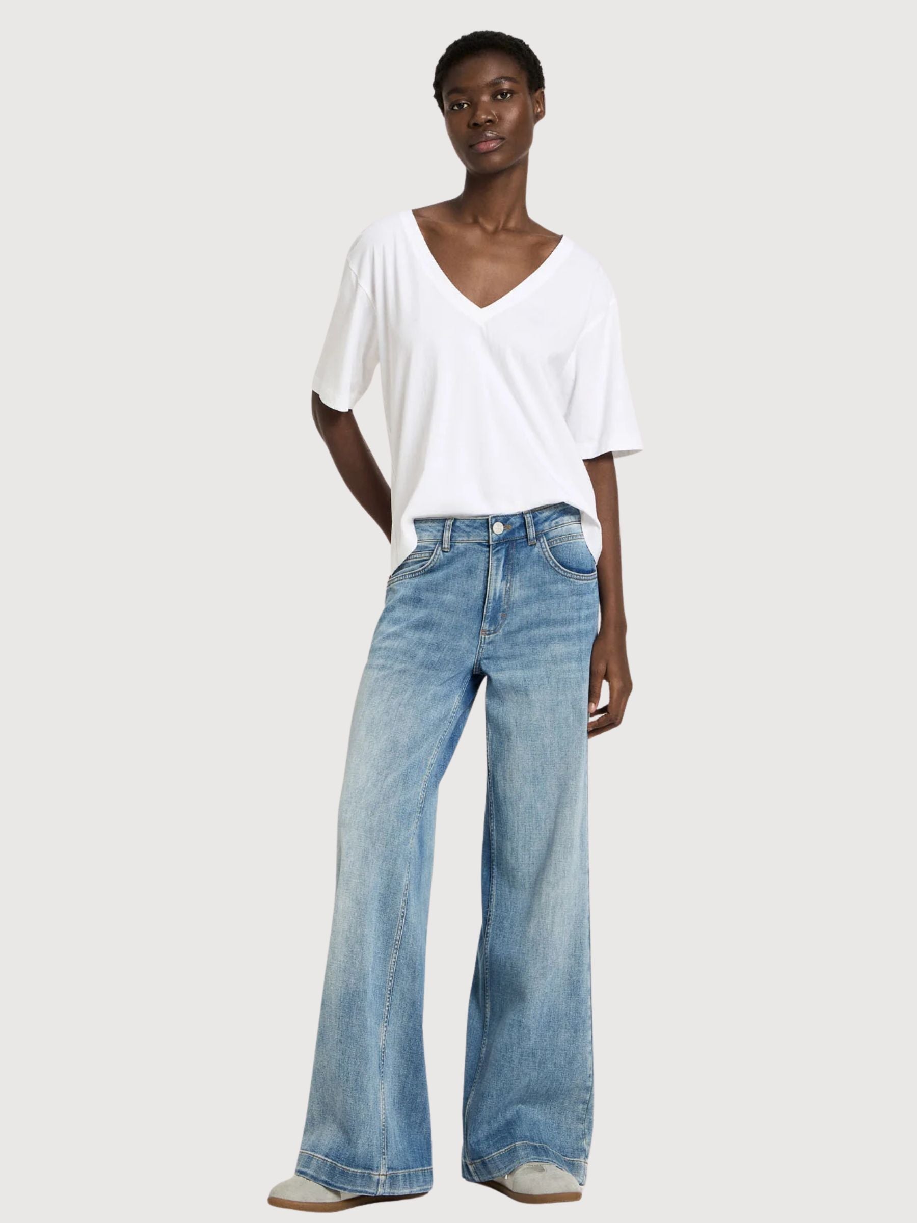 Jeans Marlene Stonewash Blue Gots Cotton | Lanius