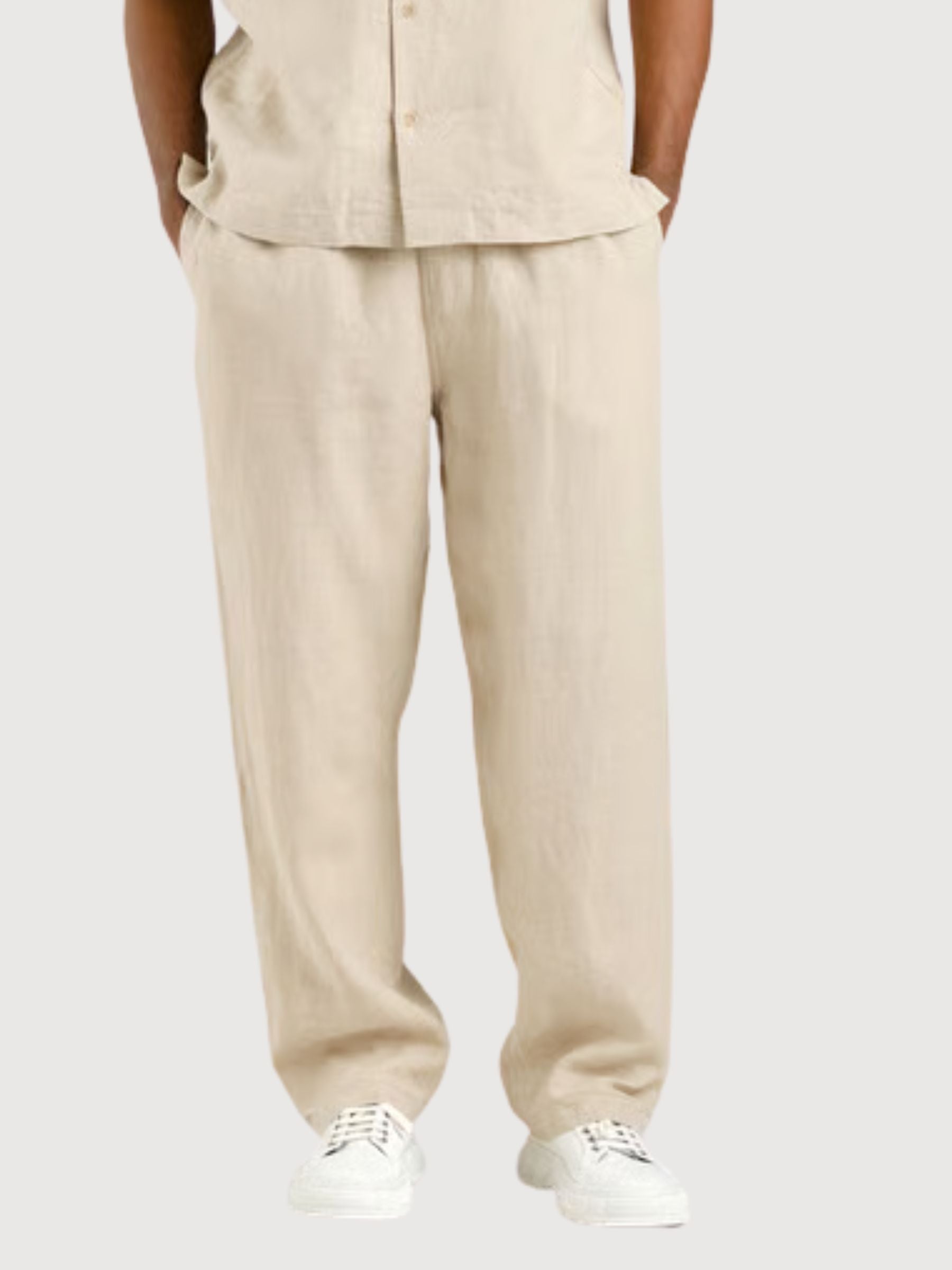 Hose Borrby Leinen Ecru Herren | Dedicated
