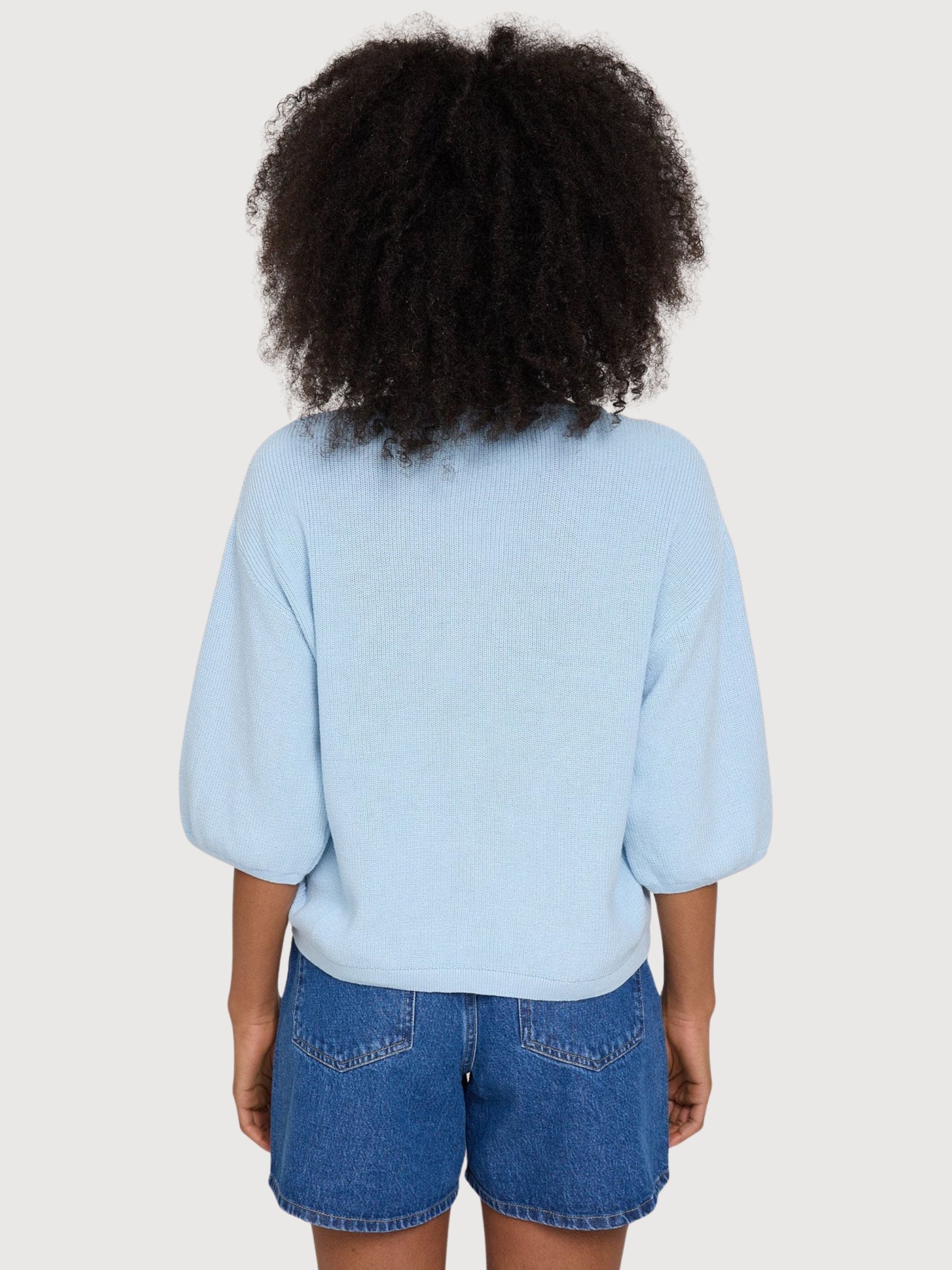 Pullover Half Sleeve Knit Woman Dream Blue | Mazine