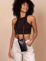 Borsa Charlie in Pelle Nera per Smartphone e Accessori | O My Bag