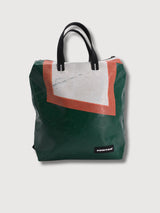 Backpack F201 PETE Dark Green Bianco Rosso in teli per camion usati | Freitag