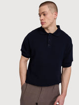 Hemd Knot Polo Man Indigo Gots Cotton | Mazine