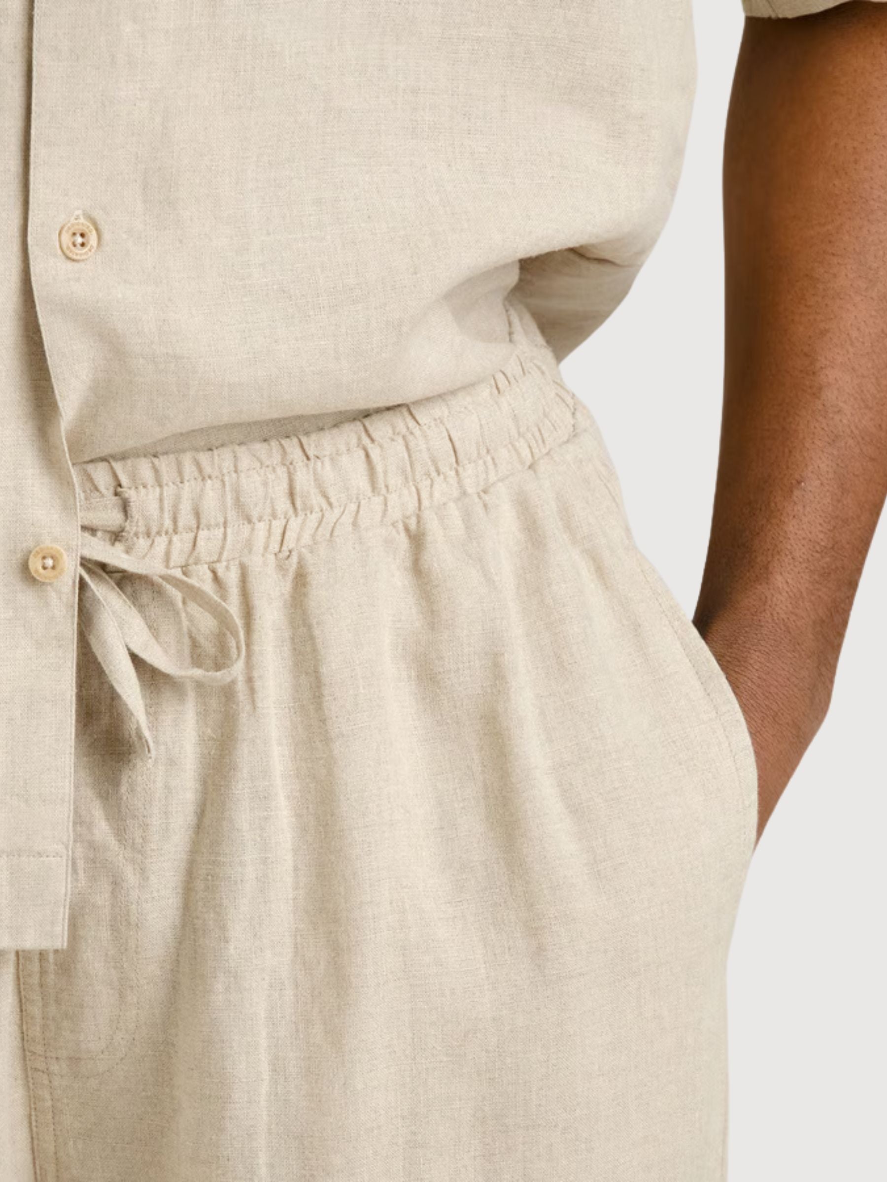 Hose Borrby Leinen Ecru Herren | Dedicated