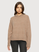Felpa Cappuccio Beige Lana Donna | Knowledge Cotton Apparel