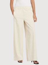 Trouser Striped White/Black Gots Cotton | Lanius