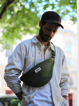 Sacca cintura sasha oliva in cotone organico | Hindbag