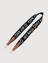 Black Canvas Logo Strap Cognac Classic Leather | O my Bag