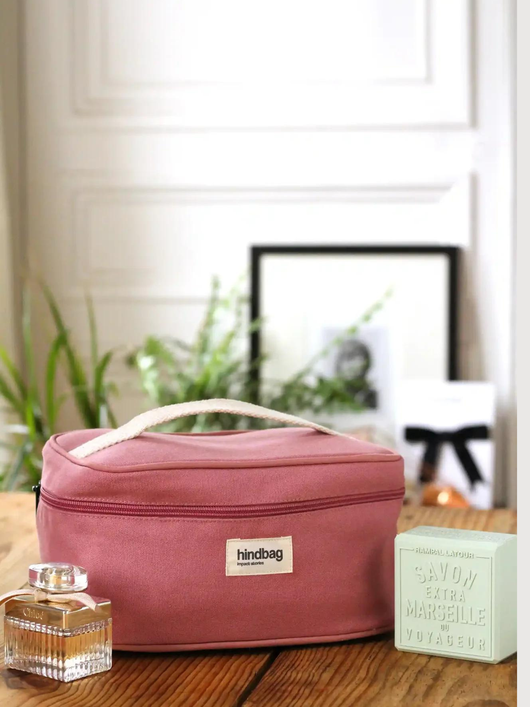 Gaspard Rosa Blush Beauty Case in cotone organico | Hindbag