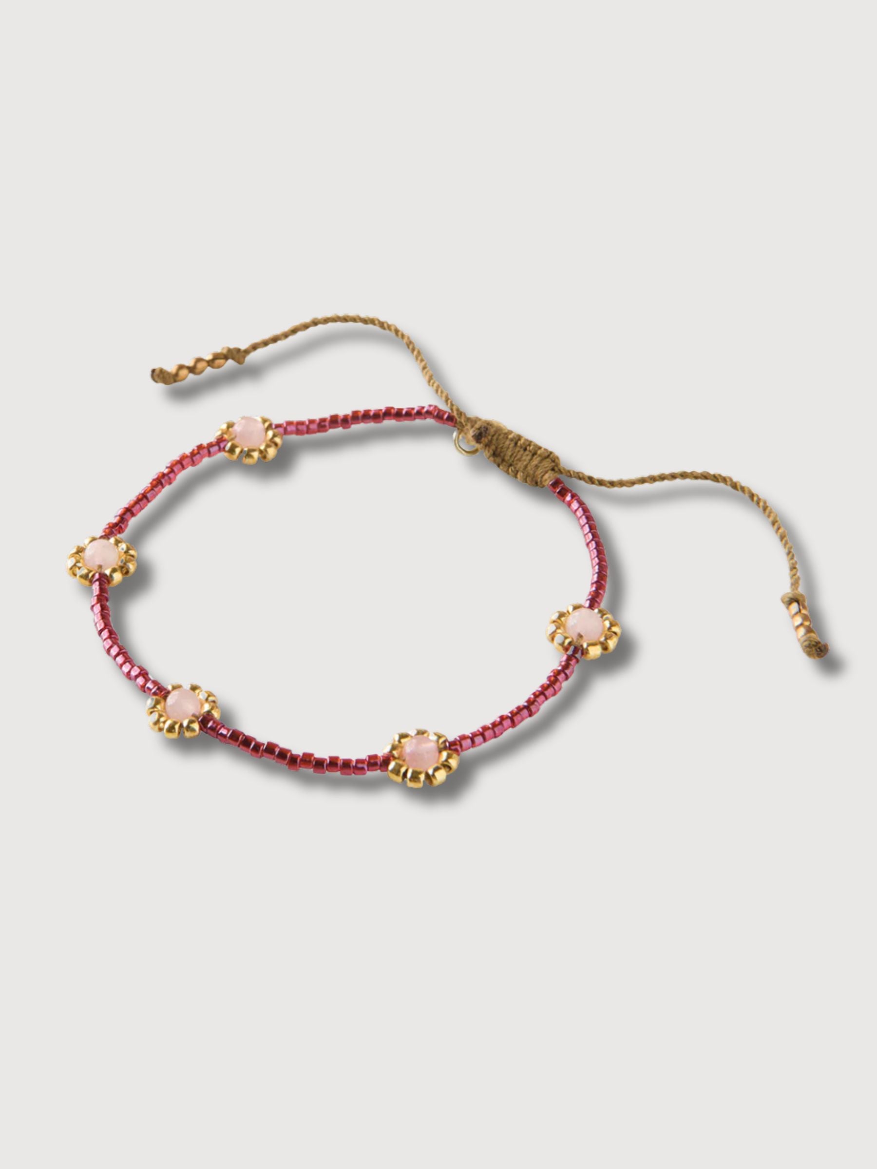 Braccialetto Botanic di quarzo rosa | A Beautiful Story