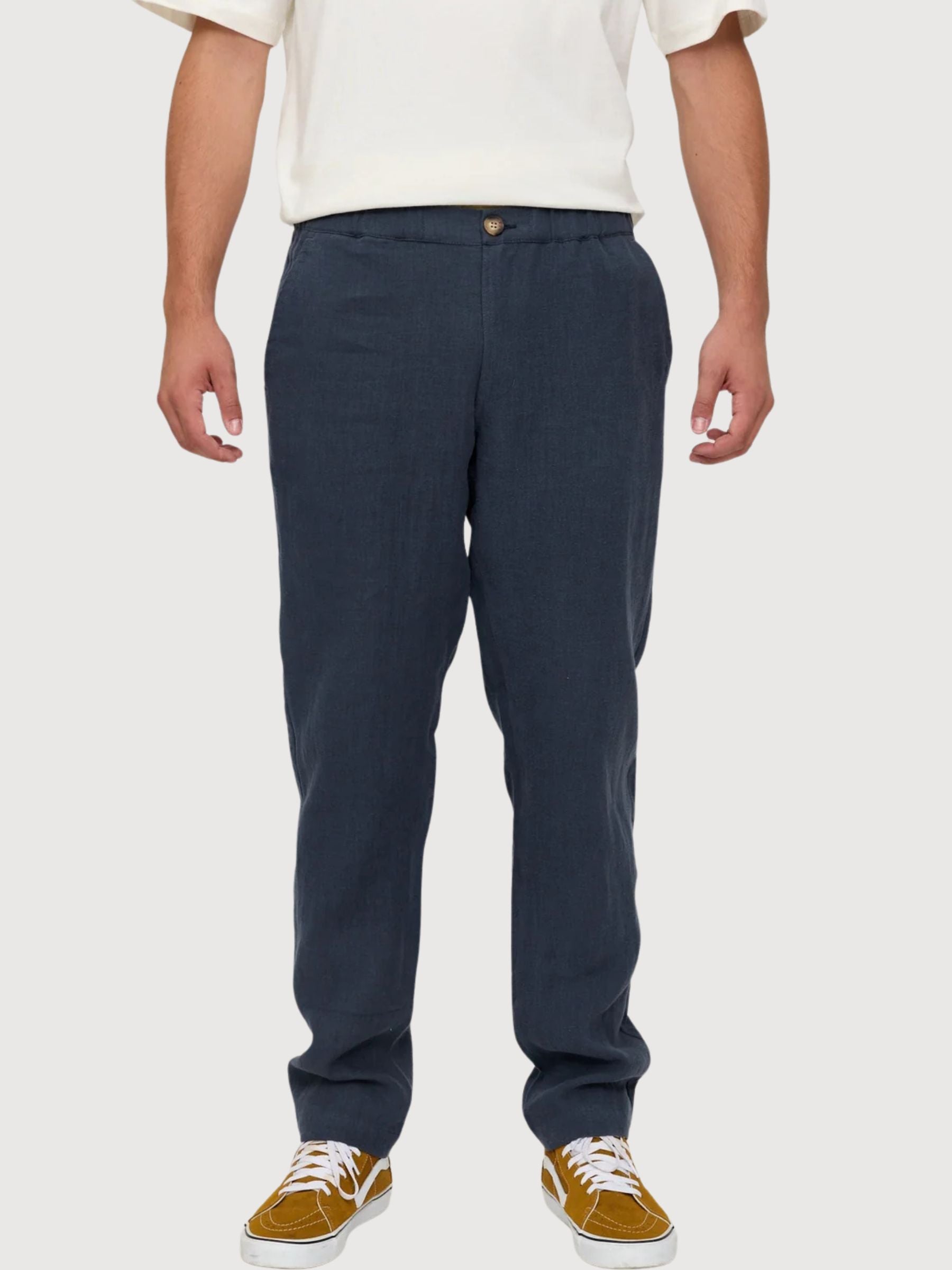 Hose Regular Leinen Mann Tintenblau | Mazine