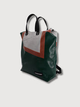 Backpack F201 PETE Dark Green Bianco Rosso in teli per camion usati | Freitag