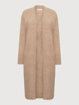 Long Cardigan Beige Woman | Knowledge Cotton Apparel