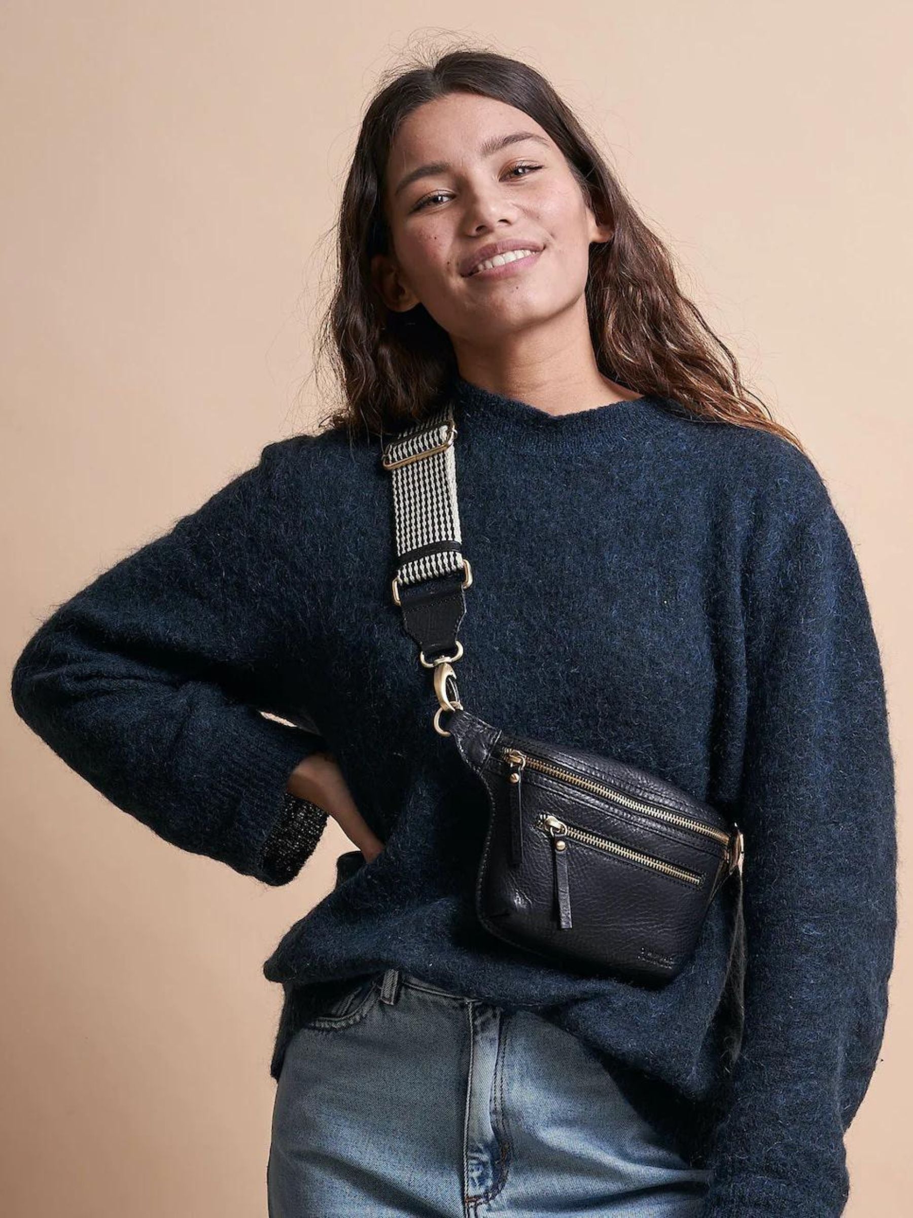 Fanny Pack Beck Black Stromboli Leather | O My Bag