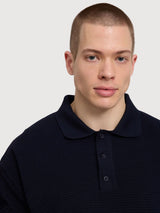 Hemd Knot Polo Man Indigo Gots Cotton | Mazine