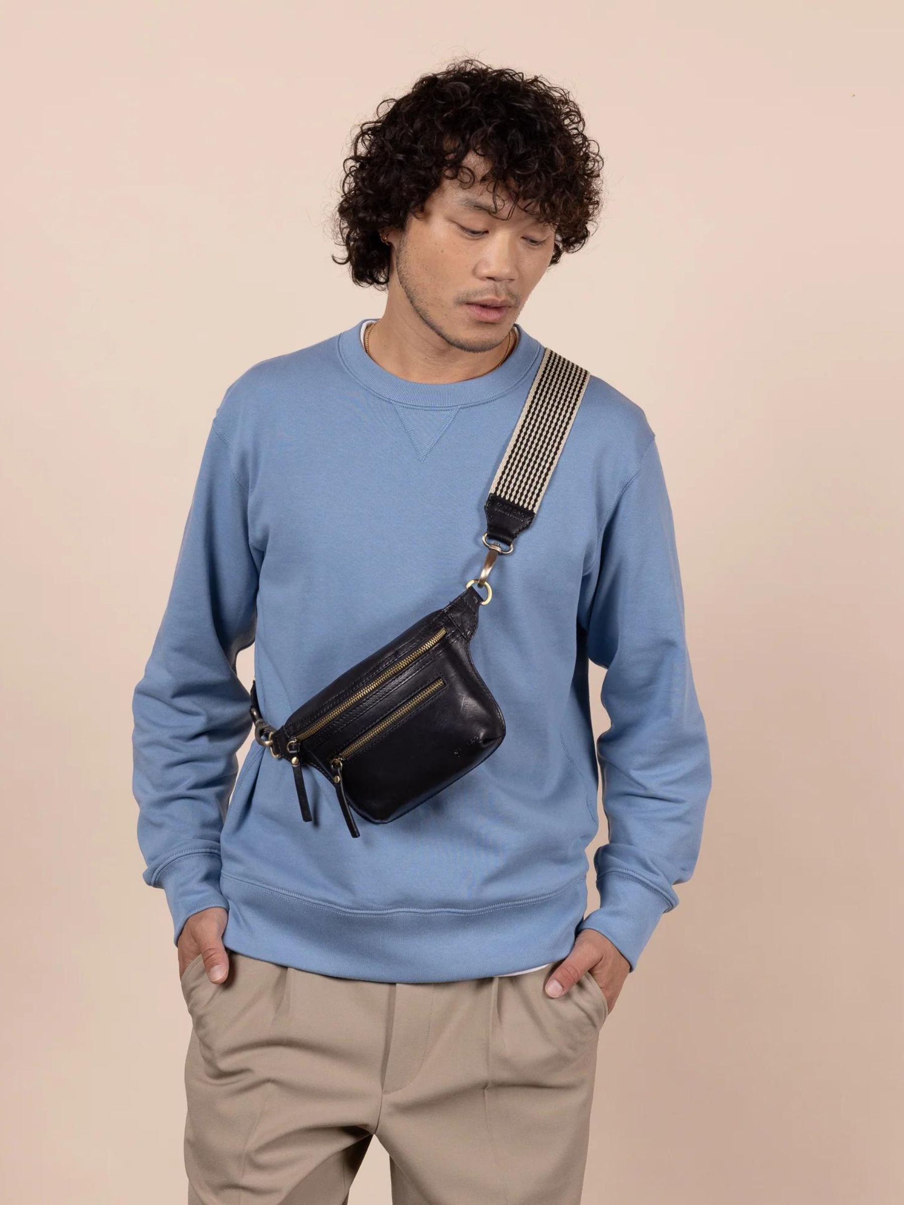 Fanny Pack Beck Black Stromboli Leather | O My Bag