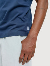 TShirt Chest Pocket Man Blue Night Cotton | Mazine