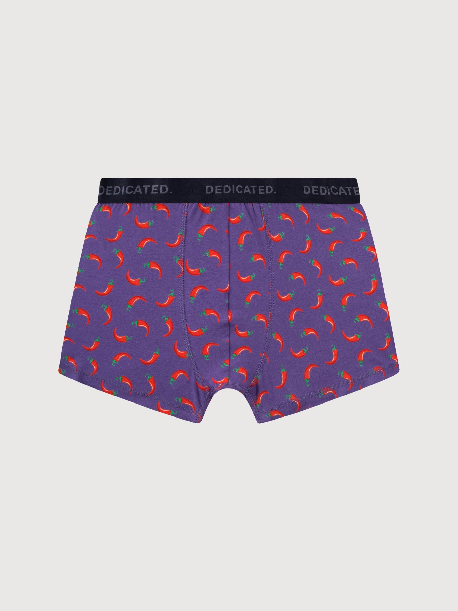 Boxer Kalix Motivo "vegetable" 3 paia in cotone biologico | Dedicated