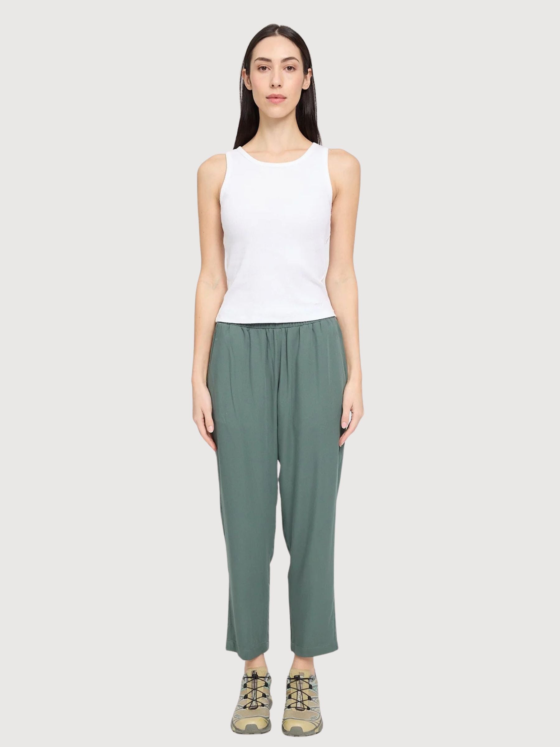 Hose mit geradem Bein aus Viskose, Damen, Flasche | Mazine