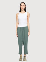 Trouser Straight Leg Viscose Woman Bottle | Mazine