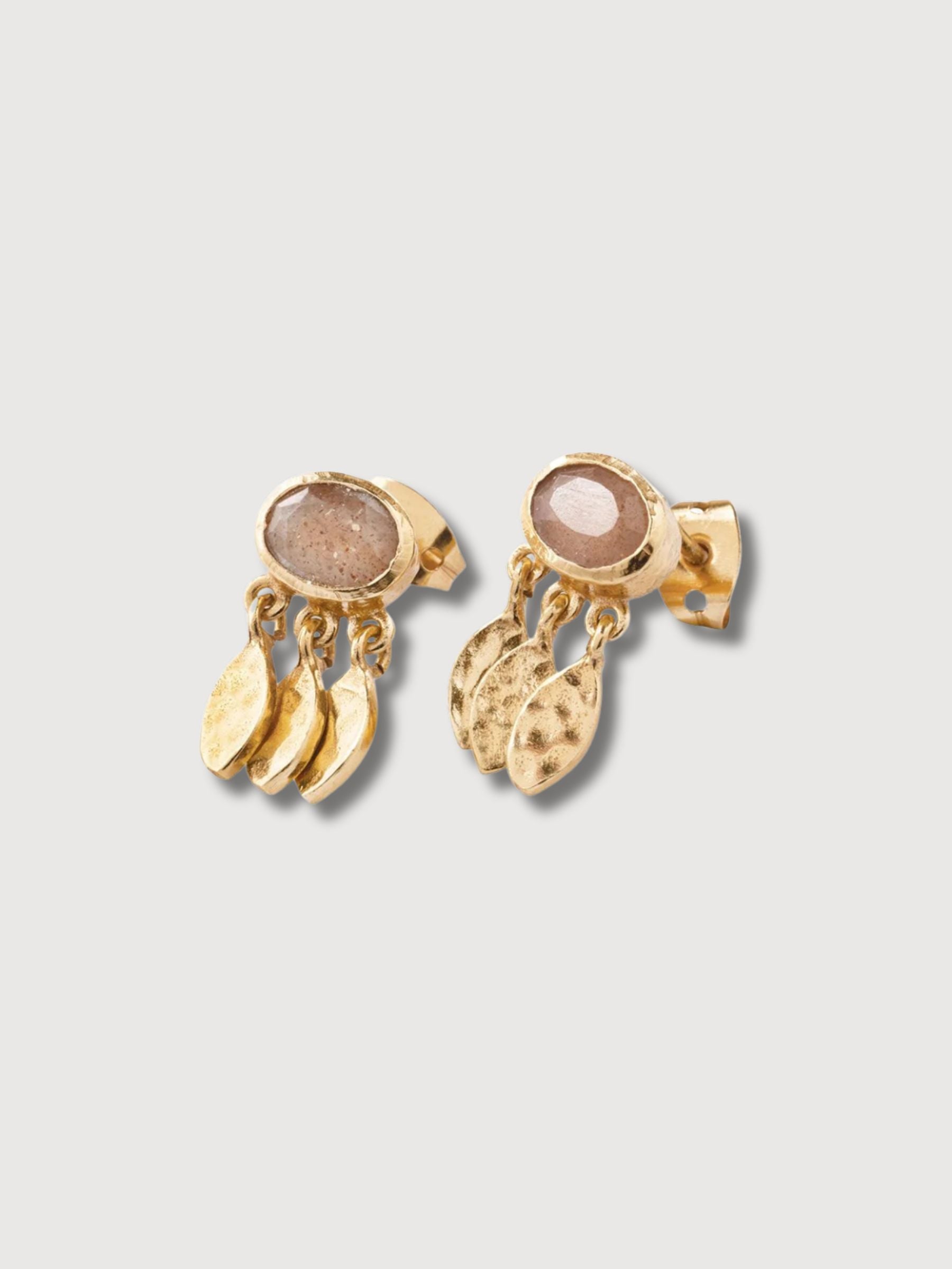 Belief Peach Moonstone Earrings GP