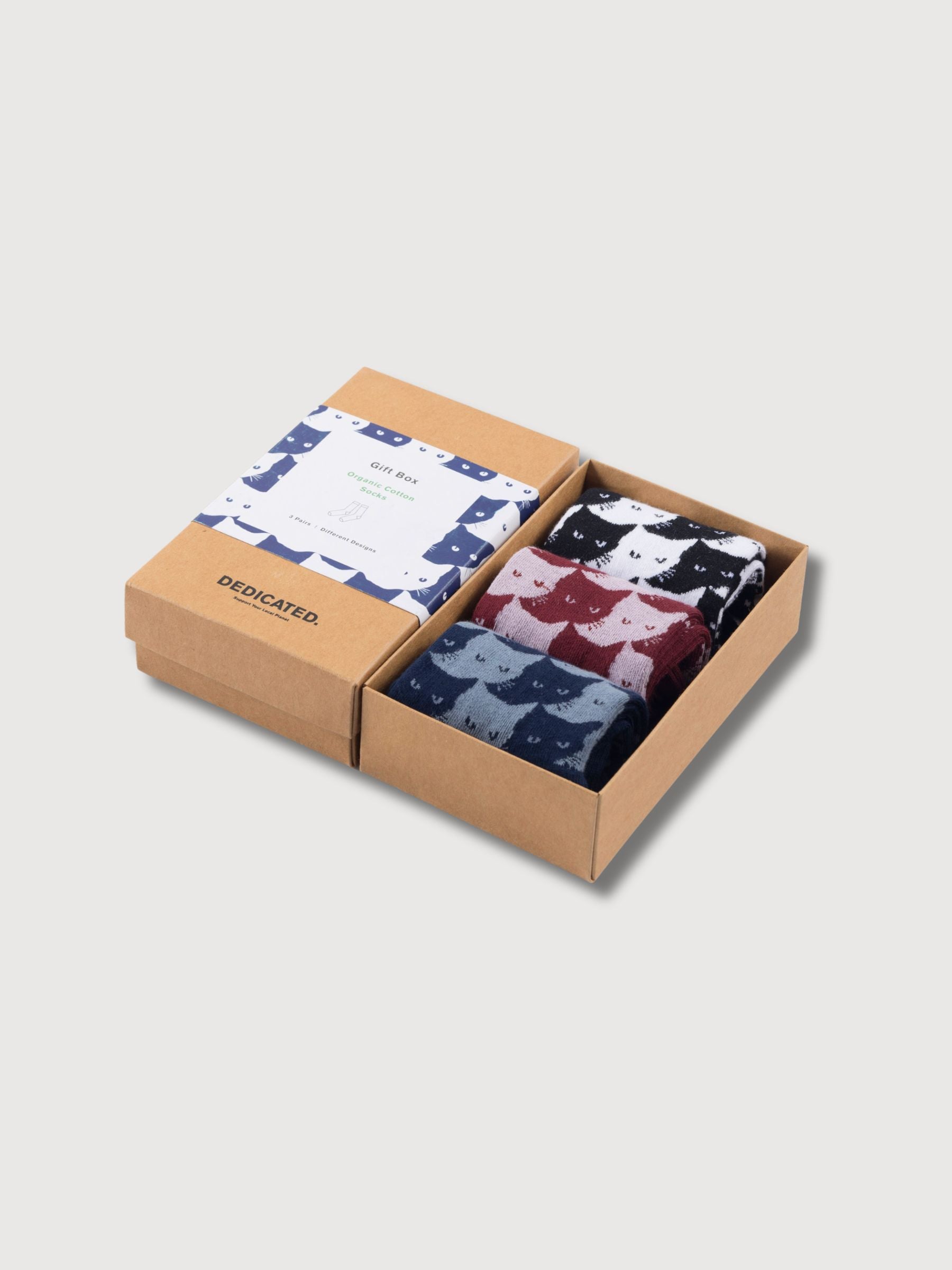 Socken Sigtuna Katzen 3-PACK-Multikolor | Dedicated