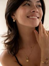 Belief Peach Moonstone Earrings GP