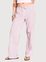 Mid Rise Loose Pants Cetos Light Orchid Striped | Jan e June
