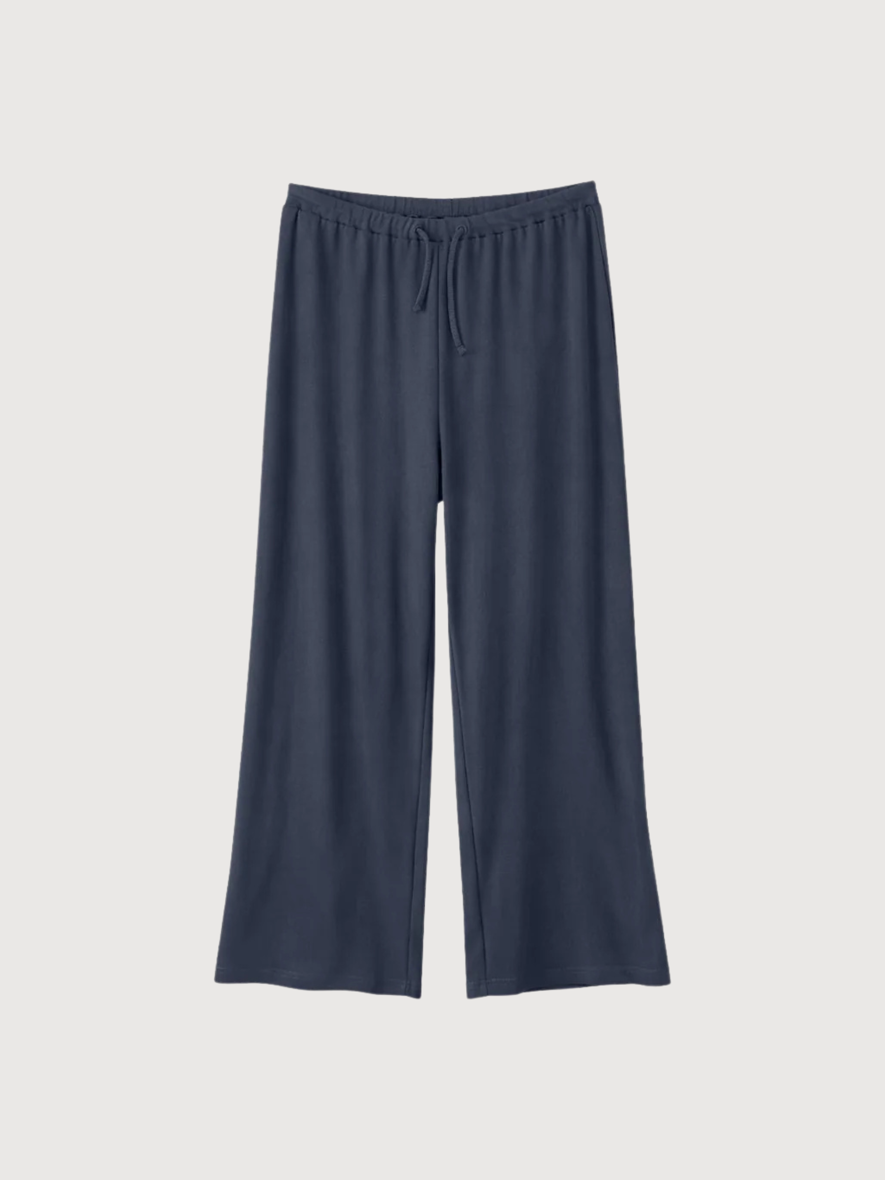 Gestreifte Rippstrickhose für Damen, Baumwolle, Tintenblau | Mazine