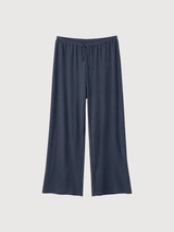Gestreifte Rippstrickhose für Damen, Baumwolle, Tintenblau | Mazine