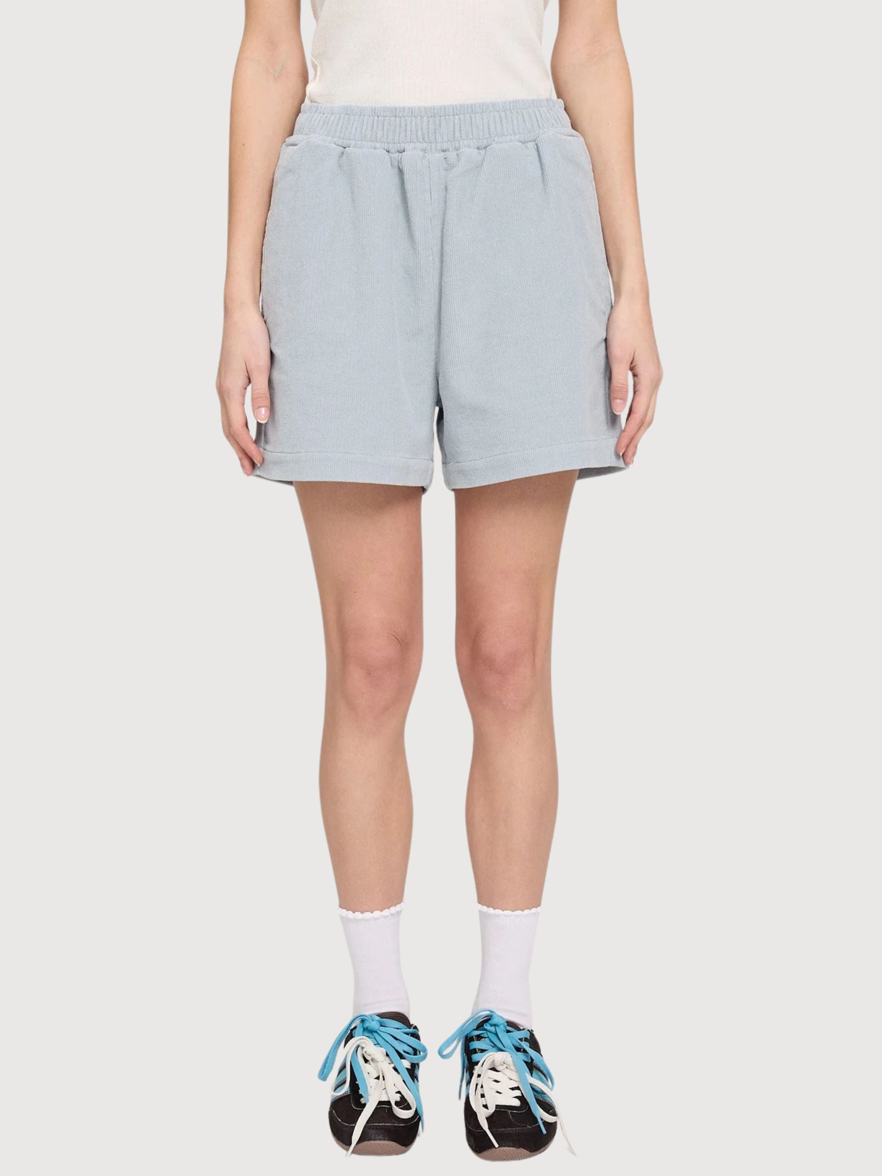 Shorts Corduroy Woman Cotton Pearl Blue | Mazine