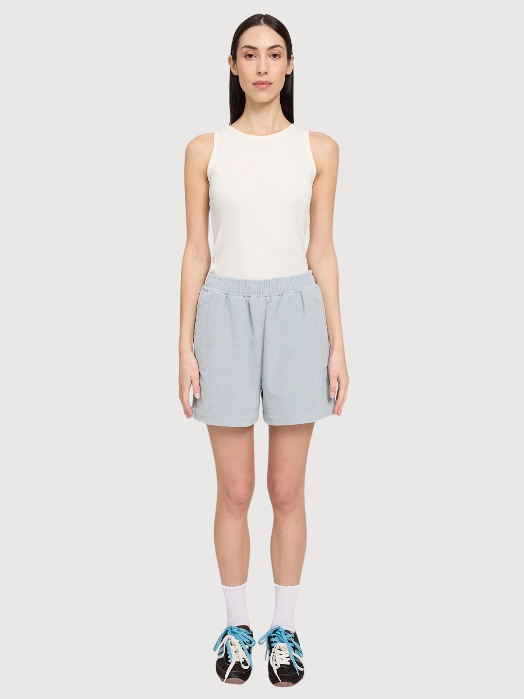 Shorts Corduroy Woman Cotton Pearl Blue | Mazine