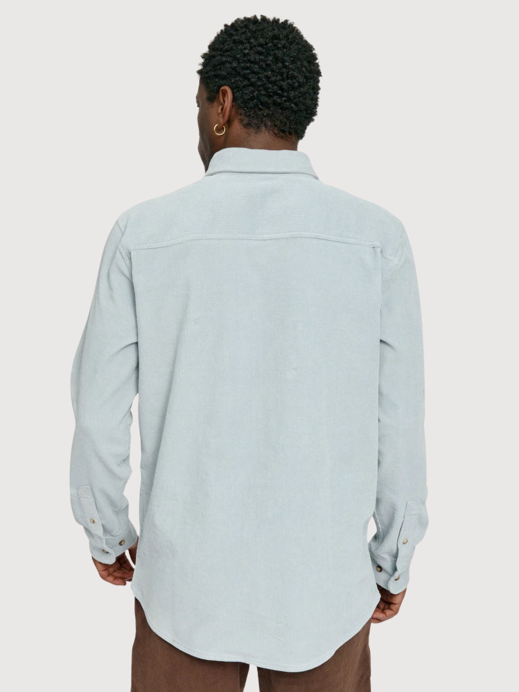 Corduroy Shirt Man Pearl Blue | Mazine
