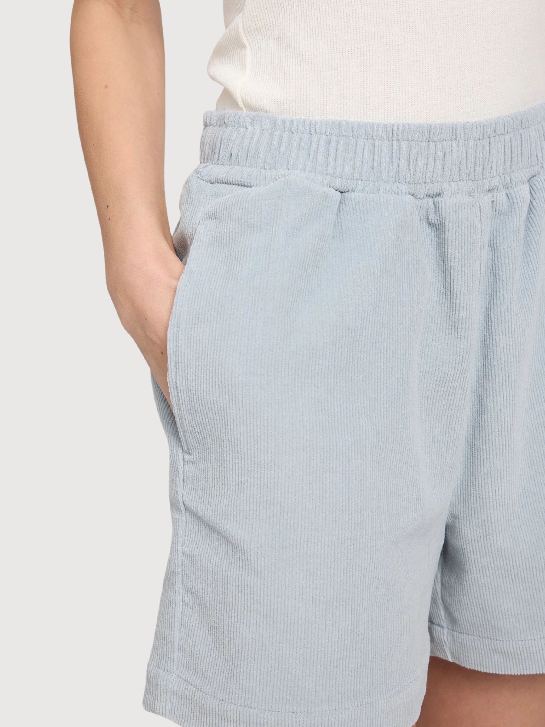 Shorts Corduroy Woman Cotton Pearl Blue | Mazine
