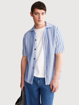 Polo in maglia a righe Pure Wedgwood | Armedangels