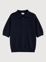 Hemd Knot Polo Man Indigo Gots Cotton | Mazine