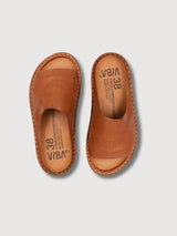 Open toe Sandal Saint Tropez Leather Cognac Brown | VIBAE