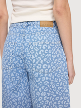Jeans Printed Barrel Leg Woman Light Blue | Mazine