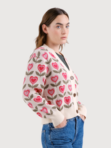 Cardigan Kanan Donna Jacquard Cuori | Dedicated