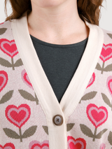 Cardigan Kanan Donna Jacquard Cuori | Dedicated