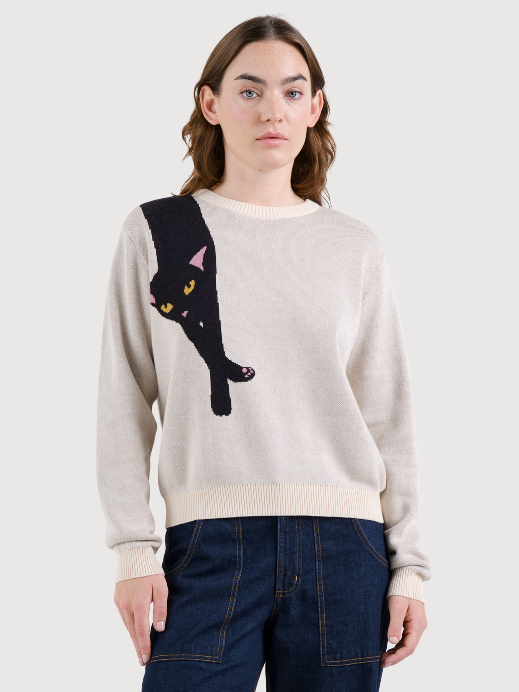 Pullover Arendal Long Cat White | Dedicated